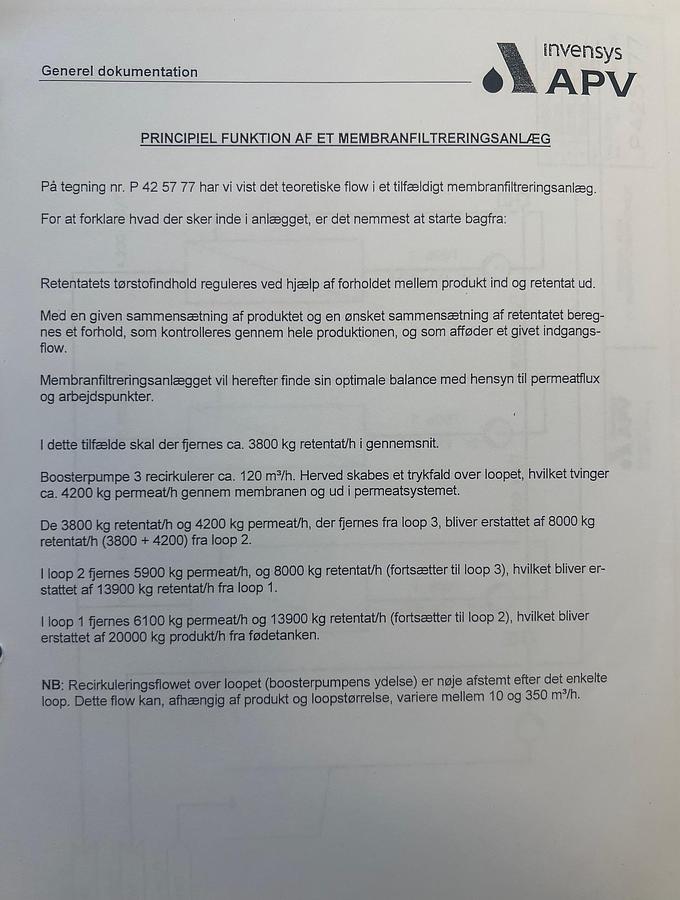 Used 2006 APV Invensys A/S UF- membrane plant