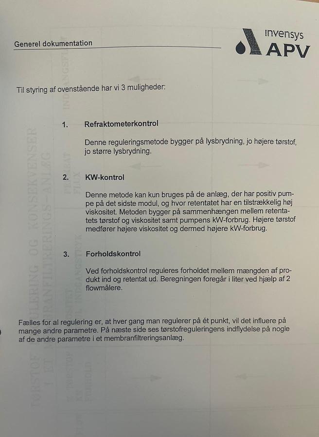 Used 2006 APV Invensys A/S UF- membrane plant