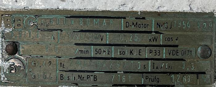 Used 1968 Rühr & Mischtecnik GmbH Anklemm-Rührwerk, type K68