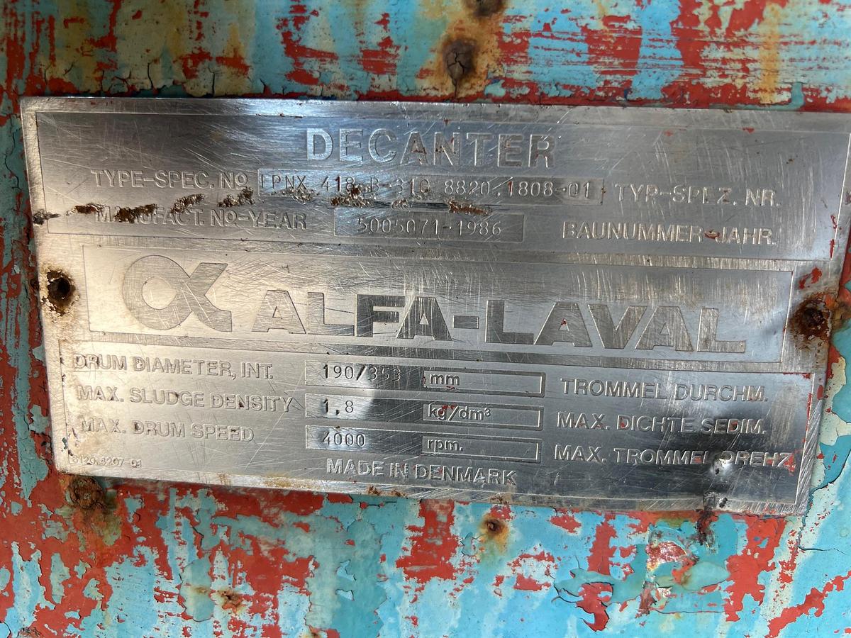 Used Alfa Laval FPNX 418B-31 - decanter unit