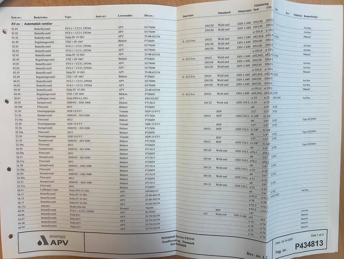 Used 2006 APV Invensys A/S UF- membrane plant