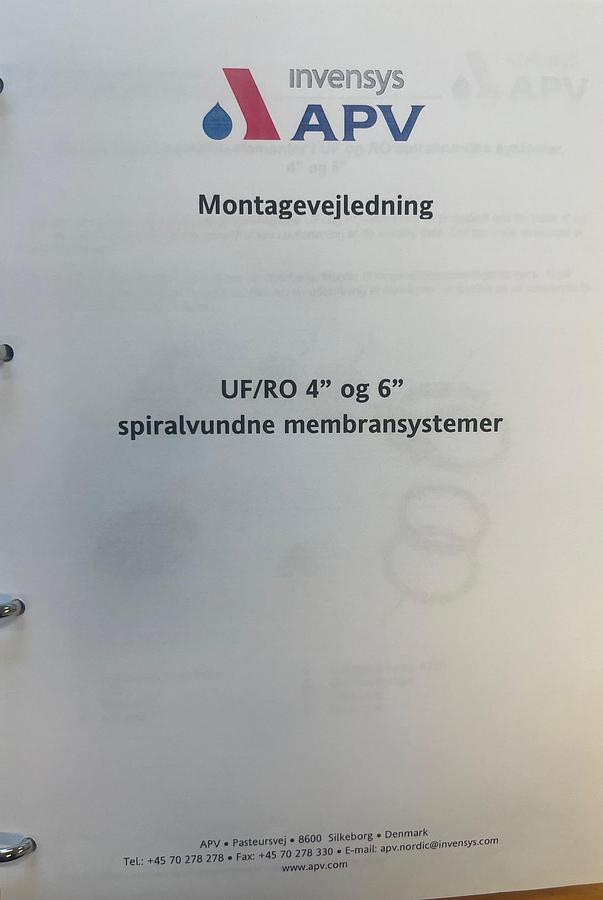 Used 2006 APV Invensys A/S UF- membrane plant