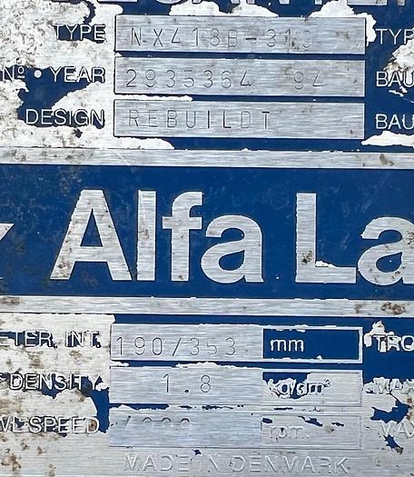 Used 1994 Alfa Laval NX 418B-31G - decanter unit