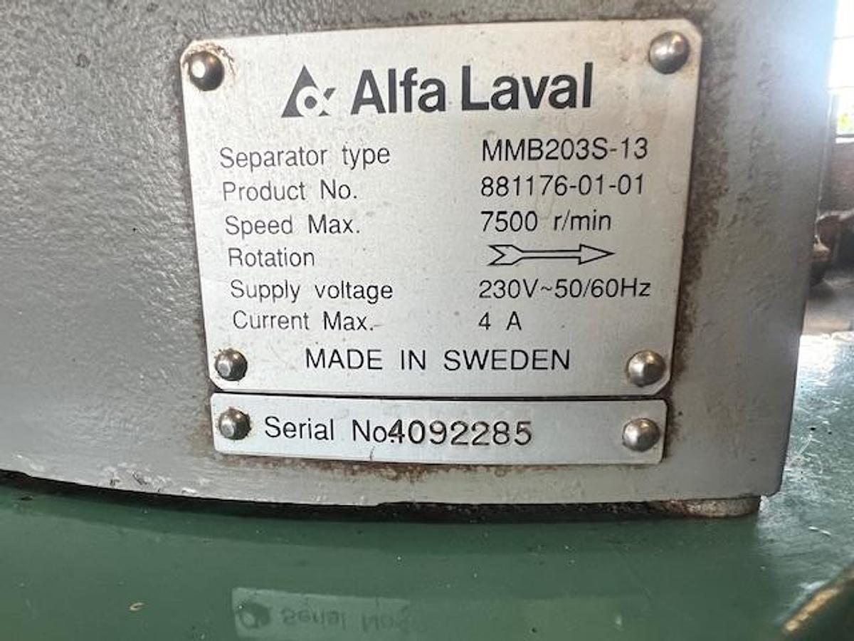 Used Alfa-Laval MMB 203S-13