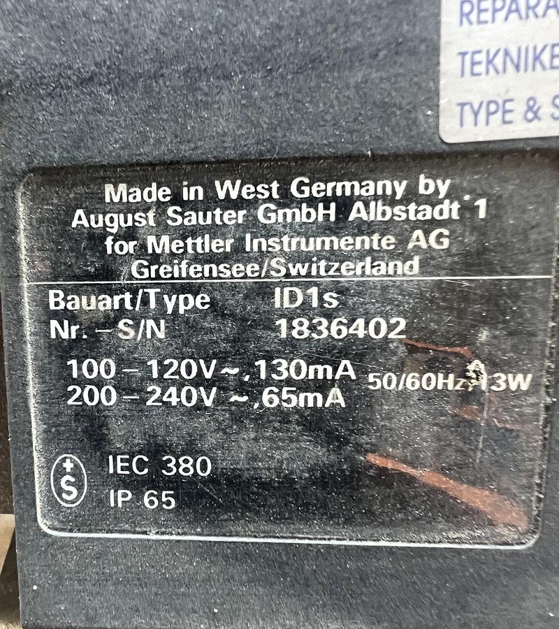Used Electronic weight, max 120 kg. August Sauter GmbH for Mettler Instruments.