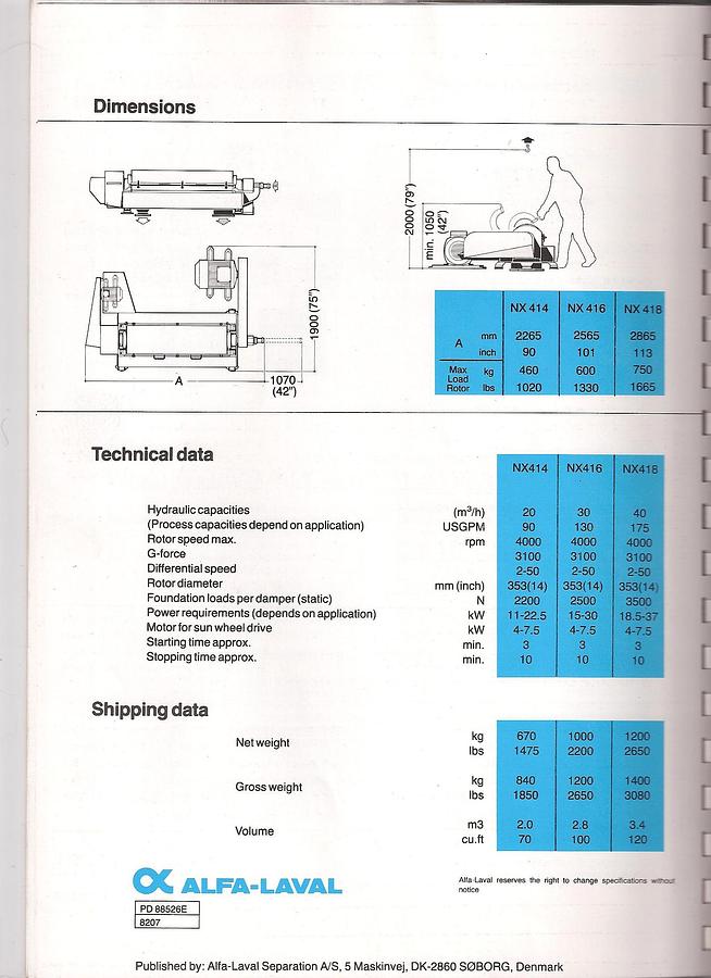 Used Alfa Laval NX 418B-31G - decanter unit