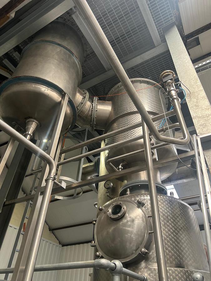 Used Complete Van den Ploegh 1 step falling film evaporator.