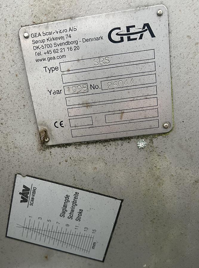 Used 1995 VÅV Vibrating powder sieve, type SRS