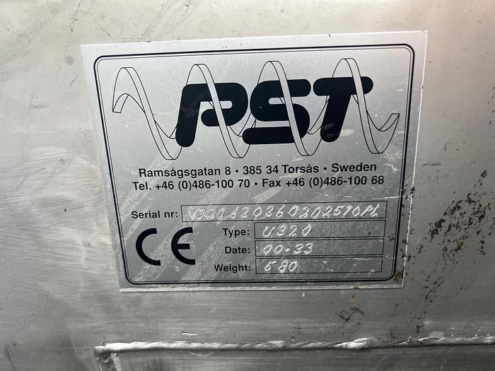 Used PST shaftless screw conveyor, type U320