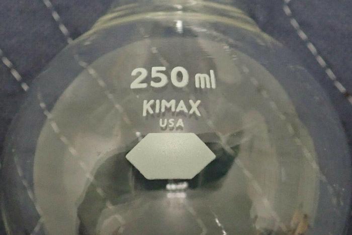 Used Kimax 250ml Glass Round Bottom Distillation Flask with Ace Claisen Adapter