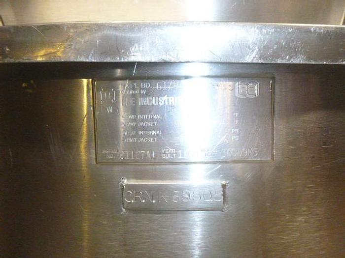 Used 300 GALLON LEE DOUBLE MOTION KETTLE - S/S - 90 PSI JACKET