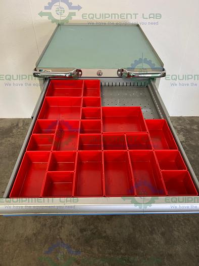 Used Lista Modular Drawer Cabinet 28" x 22" x36" Various Size Drawers w/ Casters