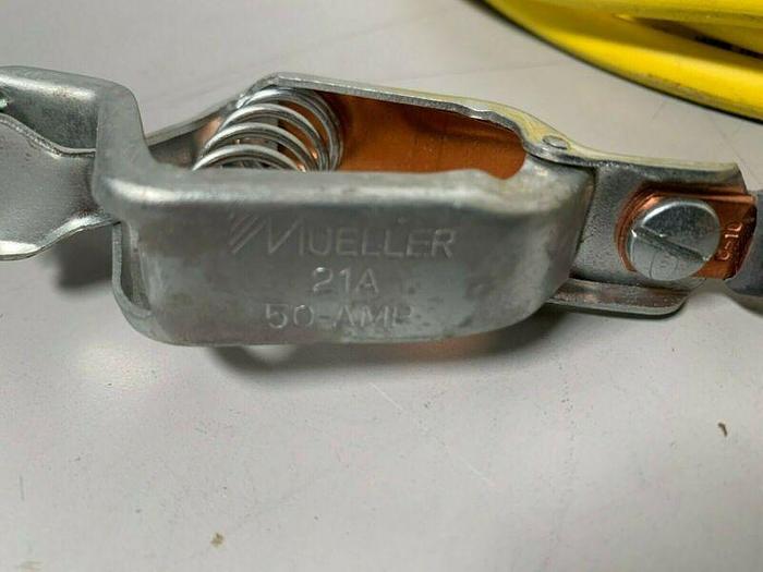 Used Lot of 6 North Flex 15FT Copper Welding Cable w/ Mueller 21A 50-AMP Spring Clip