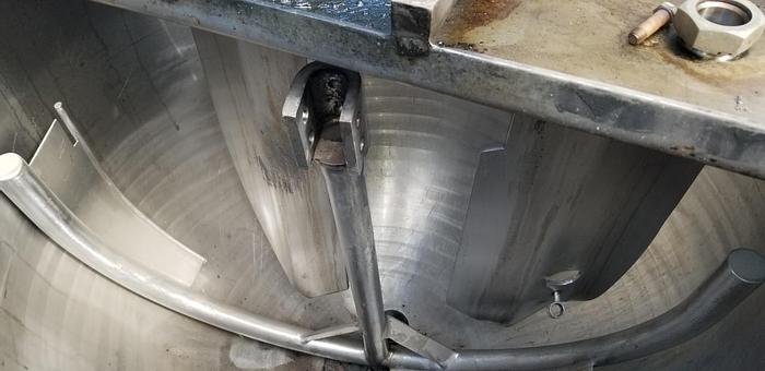 Used GROEN RA-150 SINGLE AGITATION/SCAPE "DIRECT" STEAM KETTLE, 125 PSI, #316 S/S (STOCK #814).