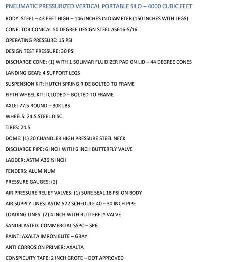 2024 Gallegos Portable Vertical Silo