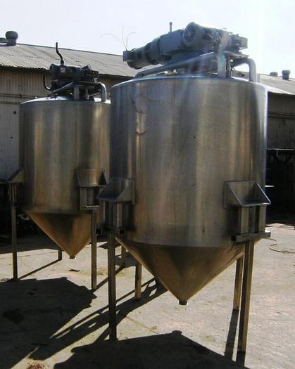 Used Tank, 525 Gallon, S/st, Dual Agit, 56" x 52", DT/CB #S740162