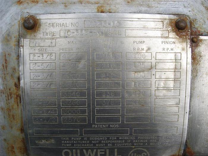 Used 0 OilWell Type C338-H Triplex