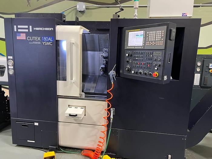 Used 2017 HWACHEON CUTEX 180AL YSMC CNC Turning Center with Live Tooling Y-Axis Sub Spindle & Bar Feeder