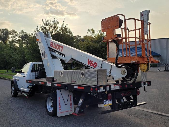 Used Elliott V60 60ft Bucket Boom on 2015 Ram 5500 Flatbed Truck - M71874 