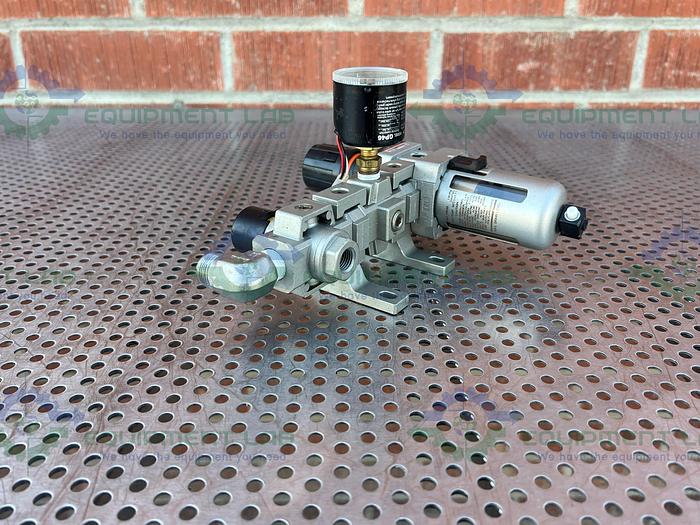 Used SMC  NAW3000 Filter Regulator 7 - 120 PSI w/ SMC Gauge