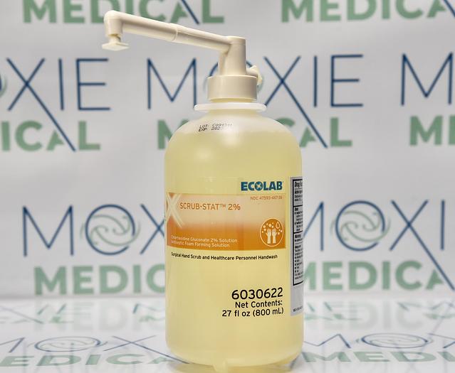 ECOLAB 6030622 Scrub-Stat 2 Percent, 800 ml/Bottle Each, Case of 12, In-Date