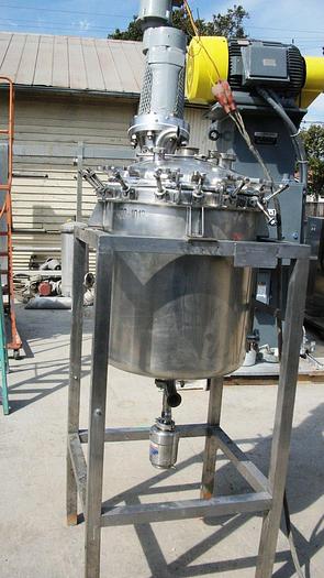 Used Tank, 50 Gallon, 316L Stainless Steel, Agitated, 50 PSI, DCI, DT/DB, B #S741884