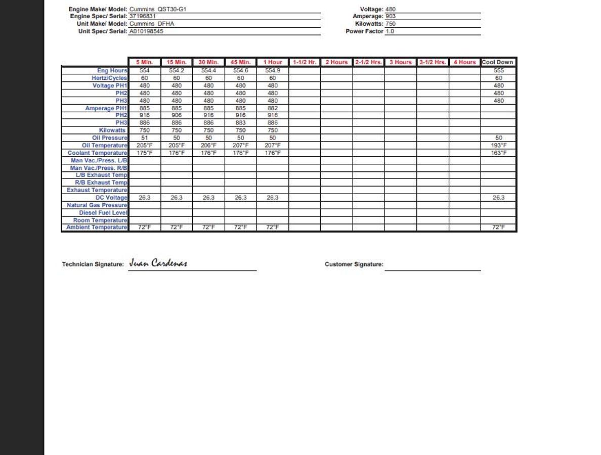 Used Used Cummins DFHA QST30-G1 Diesel Generator 554 Hrs  750 kW