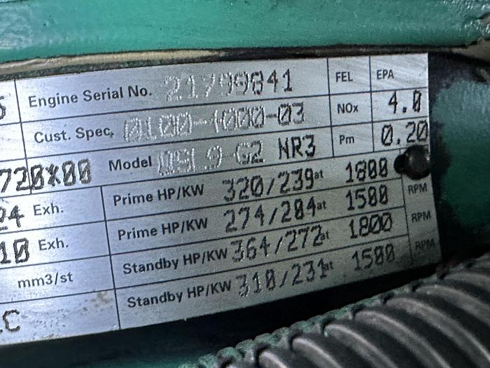 Used Used Cummins DSHAA QSL9-G2 Diesel Generator, 505 hrs., 150 KW