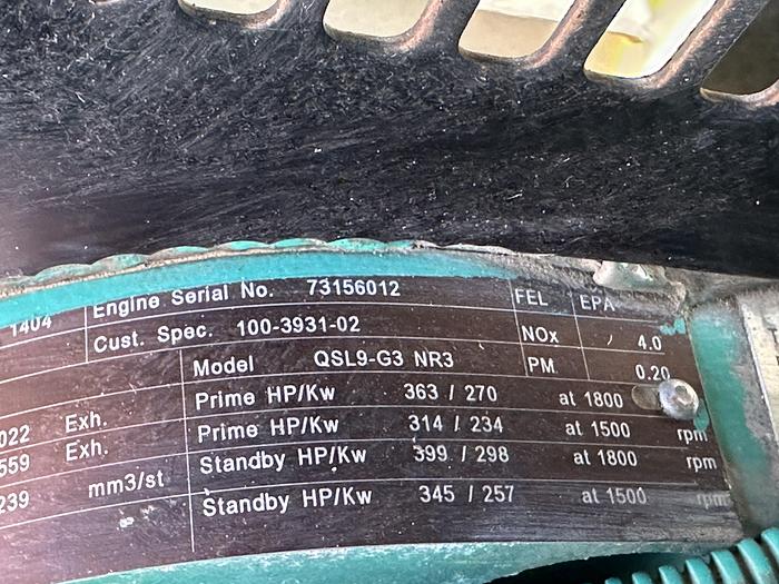 Used Used Cummins DQDAA Diesel Generator, 259 Hrs, EPA Tier 3, 250 KW