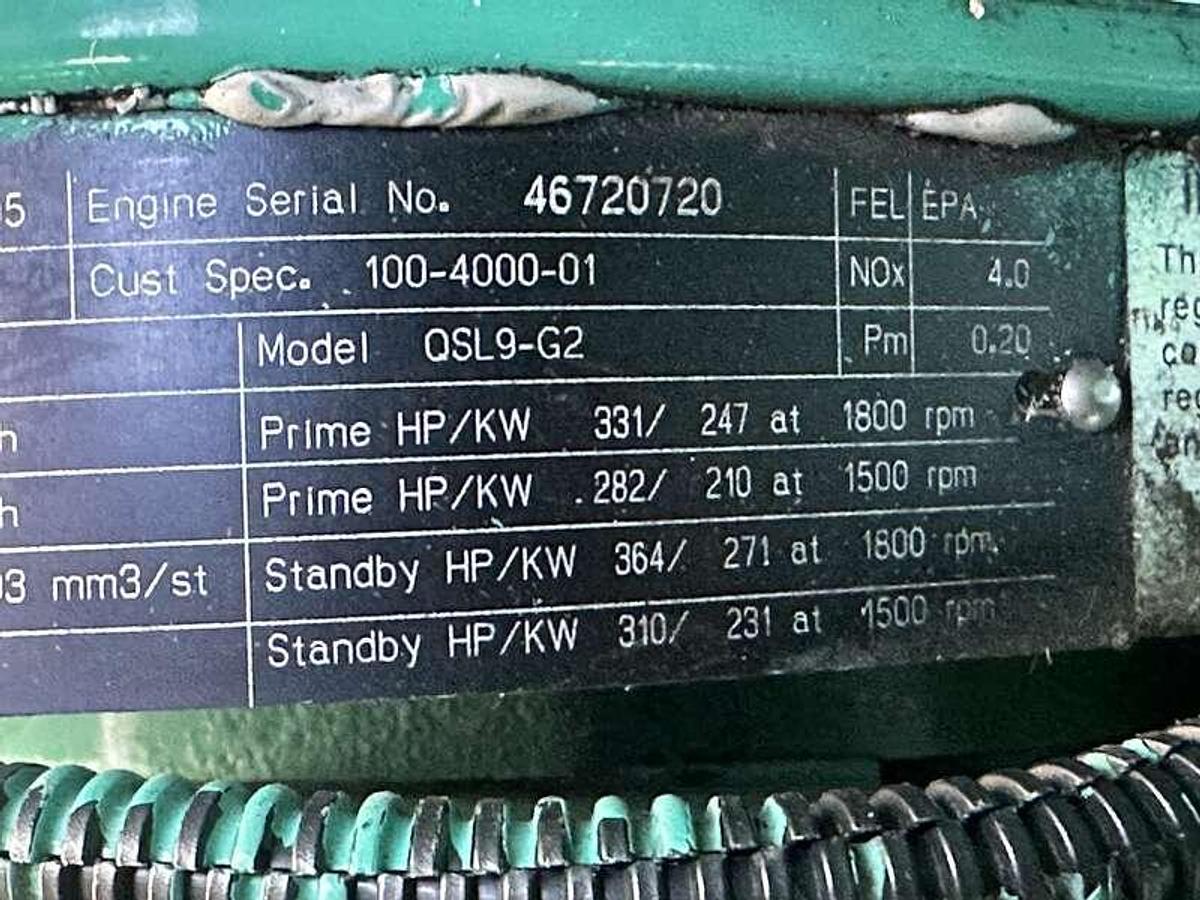 Used Used Cummins DSHAA QSL9-G2 Diesel Generator, 42 Hrs, EPA Tier 3 $29,900 150 kW