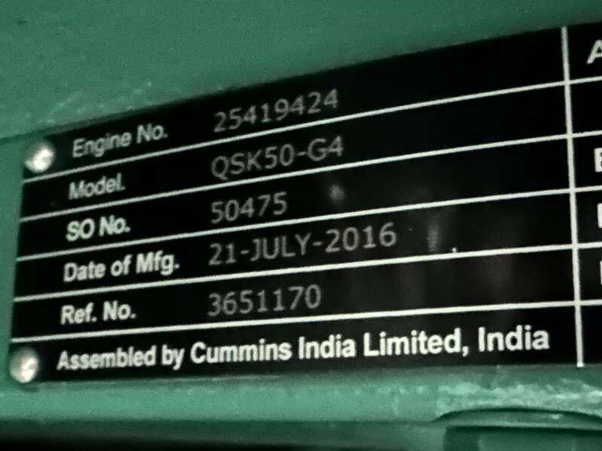 Used Used Cummins DQGAA Diesel Generator, 241 Hrs, EPA Tier 2 1250 kW