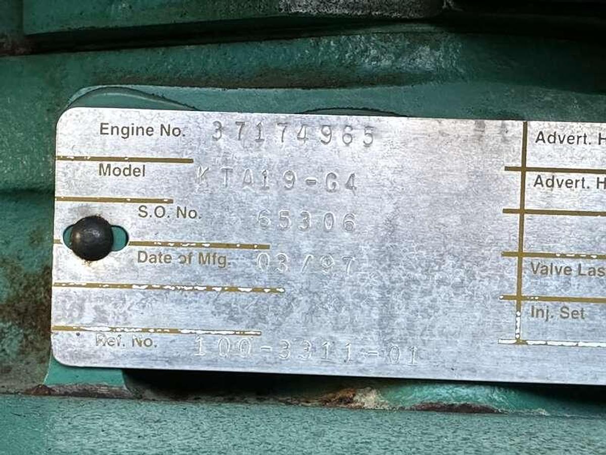 Used Used Cummins DFED KTA19-G4 Diesel Generator, 95 Hrs 500 kW