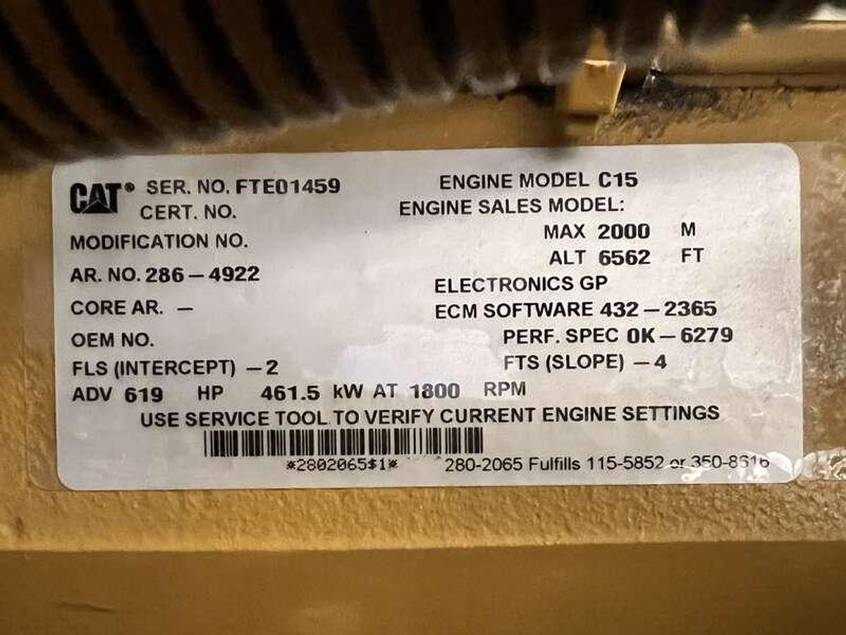 Used Used Caterpillar C15 Diesel Generator 203 Hrs EPA Tier 2 400 kW