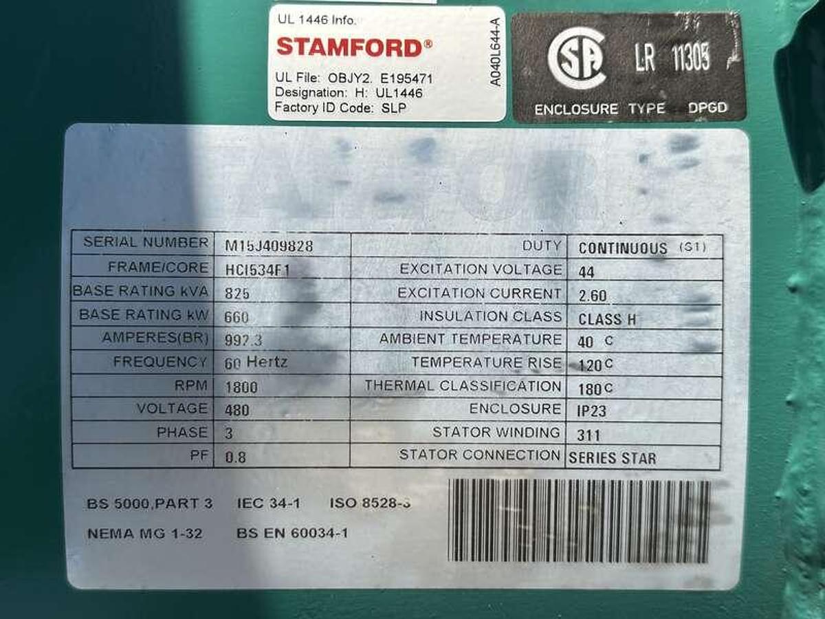 Used Used Cummins DQPAA QSK19-G8 Diesel Generator, 45 Hrs, EPA Tier 2  600 kW