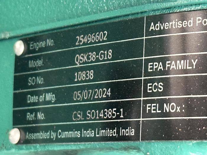 New Cummins C1500D6E Diesel Generator, 0 Hrs, EPA Tier 2, 1500 KW
