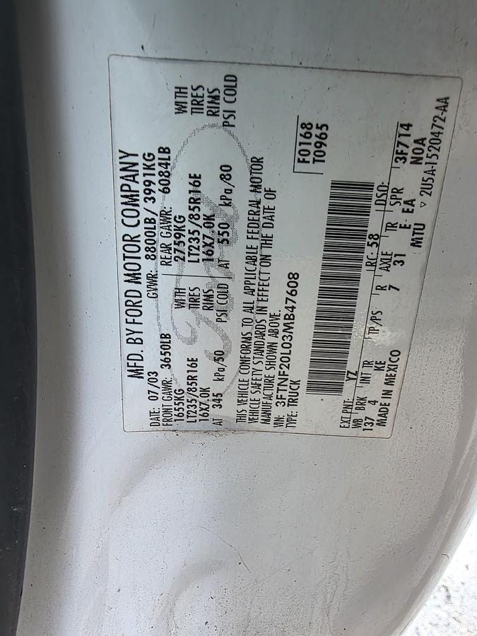 Used Ford F250 pickup