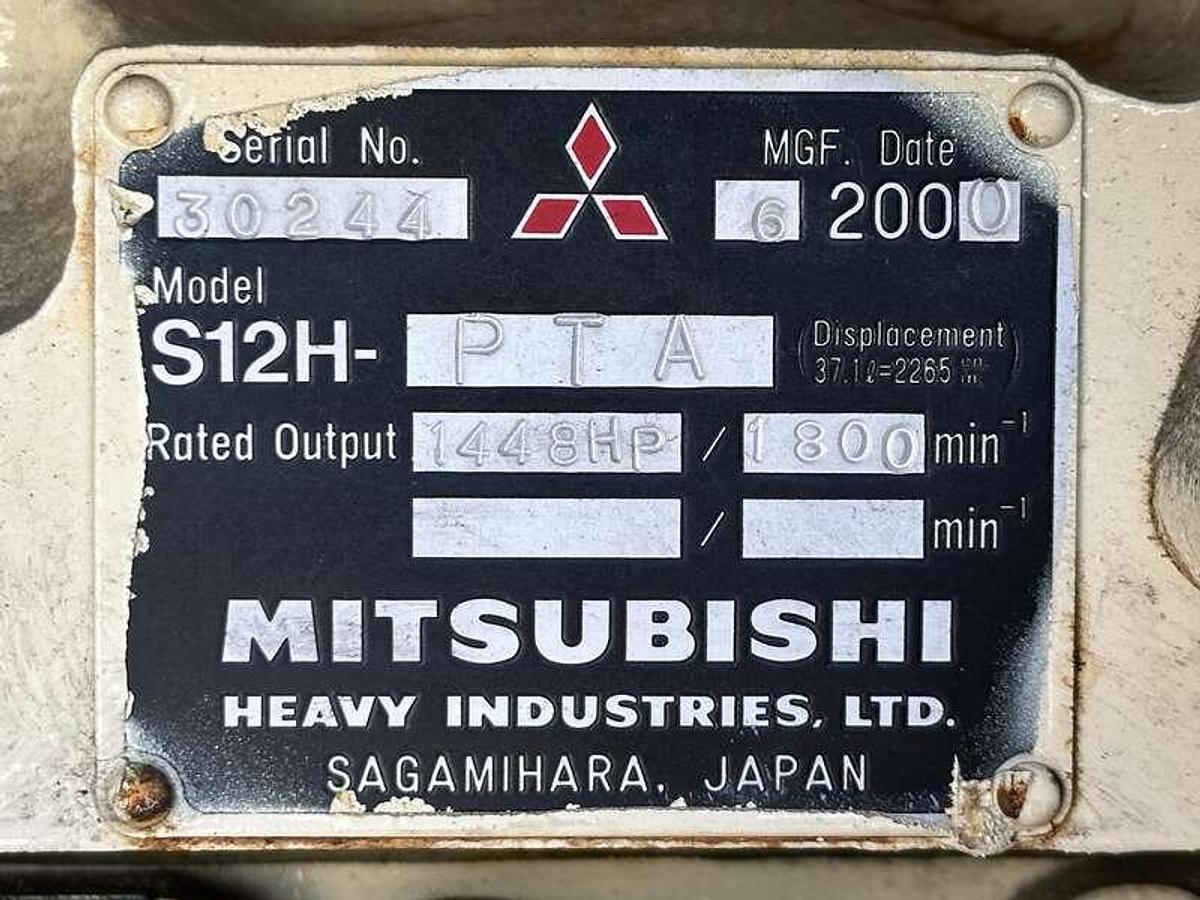 Used Used Kohler 1000ROZM Mitsubishi S12H-PTA Diesel Generator, 503 Hrs 1000 kW