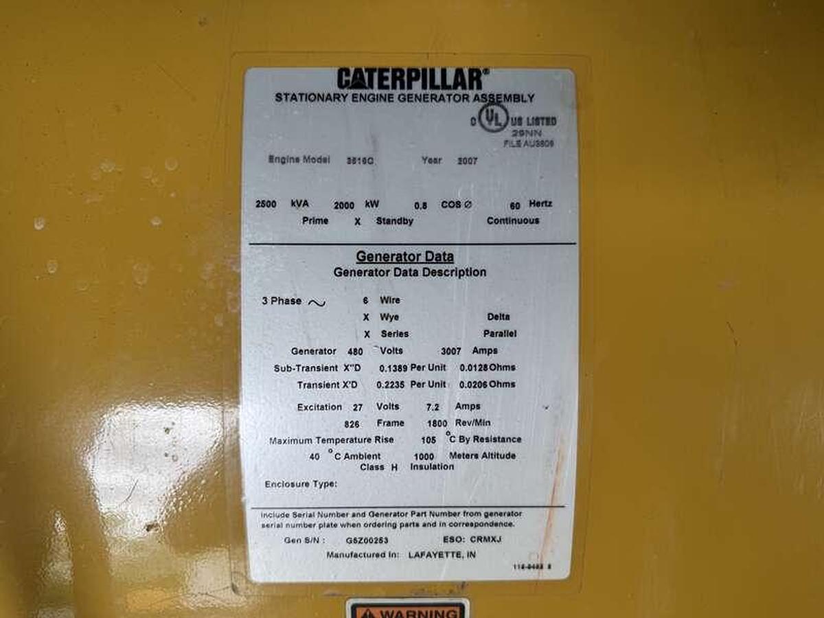Used Used Caterpillar 3516C Diesel Generator, 234 Hrs, EPA Tier 2  2000 kW