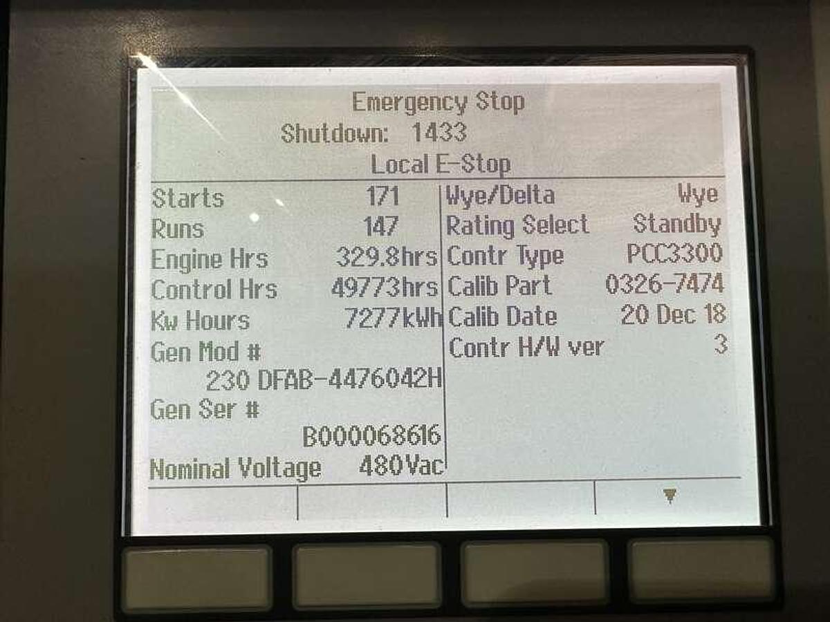 Used Used Cummins DFAB Diesel Generator, 330 Hrs 230 kW
