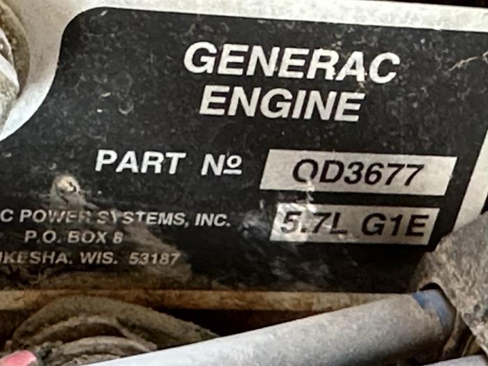 Used Used Generac SG0050 Natural Gas / Propane Generator, 352 Hrs, 50 KW