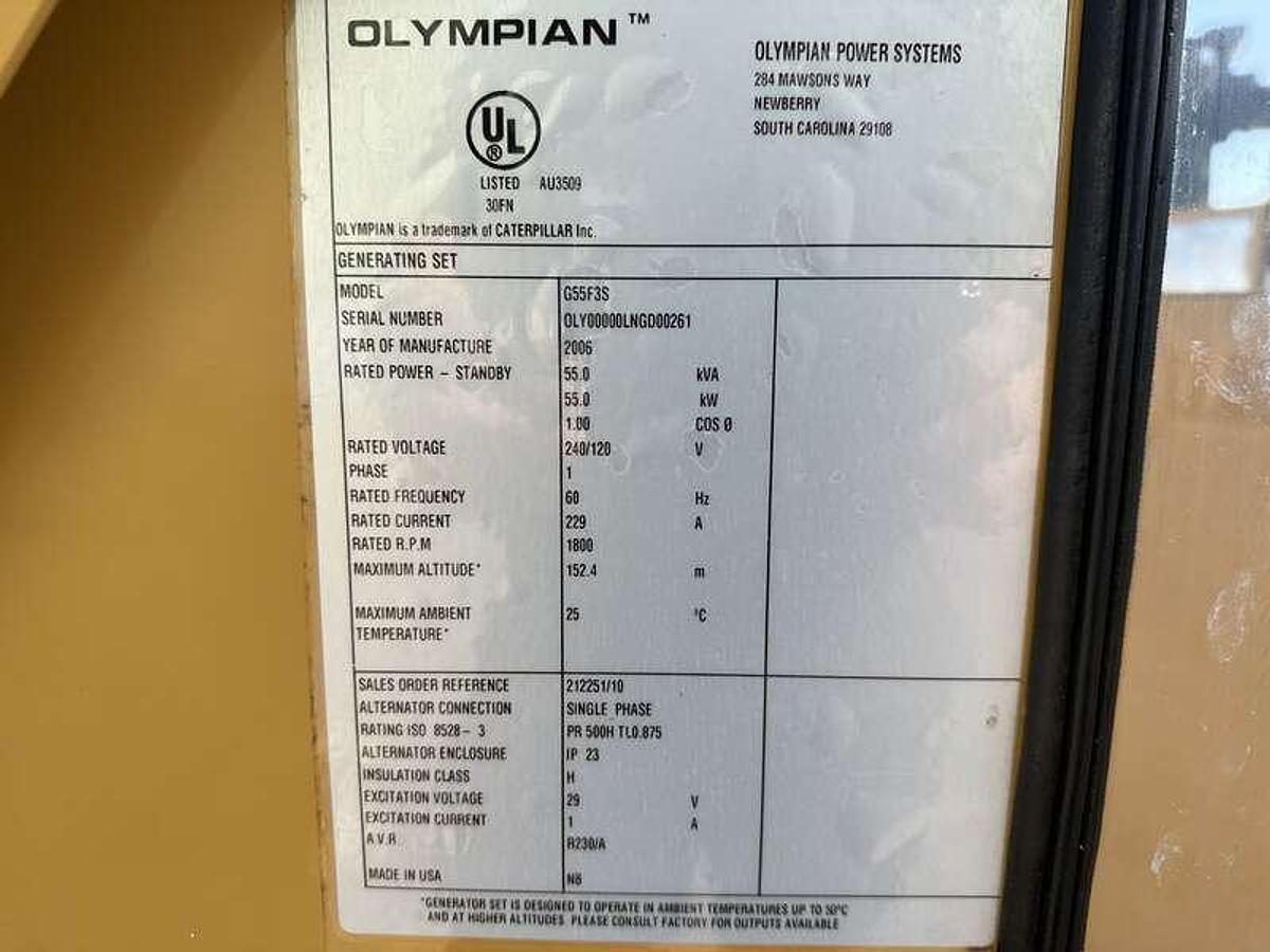 Used Used Generac SD050 Diesel Generator, 833 Hrs, EPA Tier 2, Single Phase