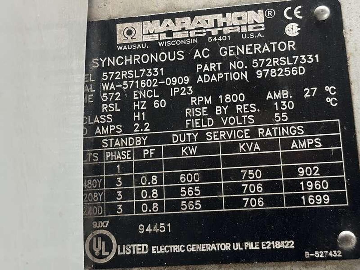 Used Used MTU DS550 12V1600G10S Diesel Generator 119 Hrs EPA Tier 2 550 kW