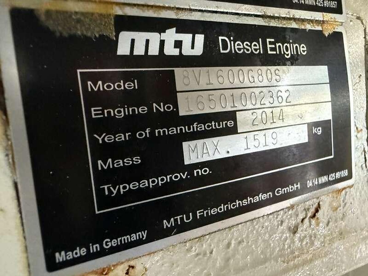 Used Used MTU DS400 MTU 8V1600G80S Diesel Generator, 27 Hrs, EPA Tier 3 400 kW