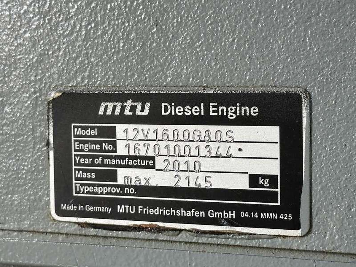 Used Used MTU DS600 12V1600G80S Diesel Generator, 293 Hrs, EPA Tier 2 600 kW