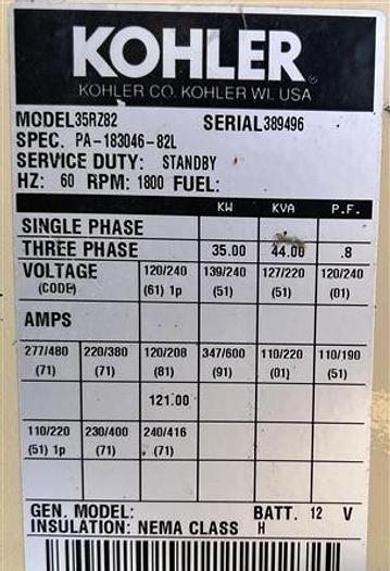 Used Kohler CSG-4691-6005-F