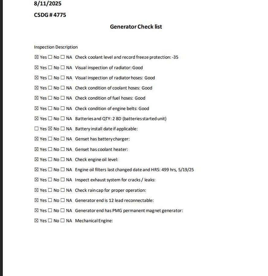 Used Cummins DFEK QSX15-G9 NR2 Diesel Generator, 501 Hrs, EPA Tier 2  500 kW