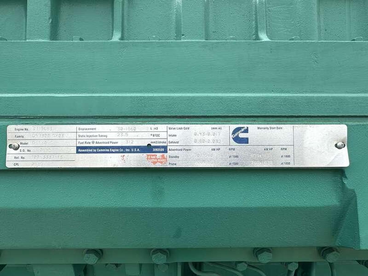 Used Used Cummins DFHA QST30-G1 Diesel Generator 554 Hrs  750 kW