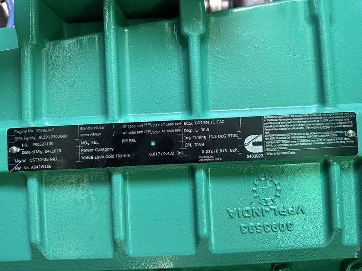 New Cummins DQFAD QST30-G5 NR2 Diesel Generator, EPA Tier 2 $329,900 1000 kW