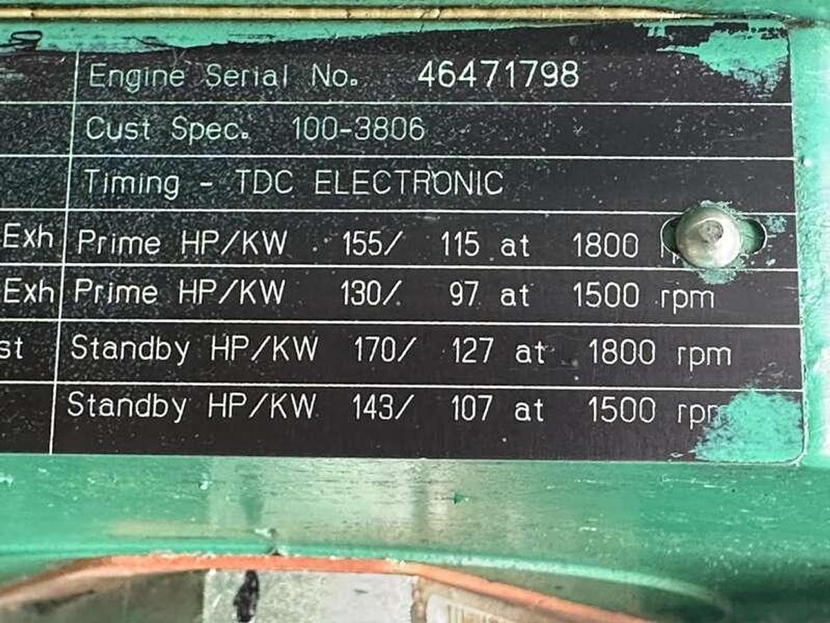 Used Used Cummins DGDA 6BT5.9-G6 Diesel Generator, 612 Hrs 80 kW