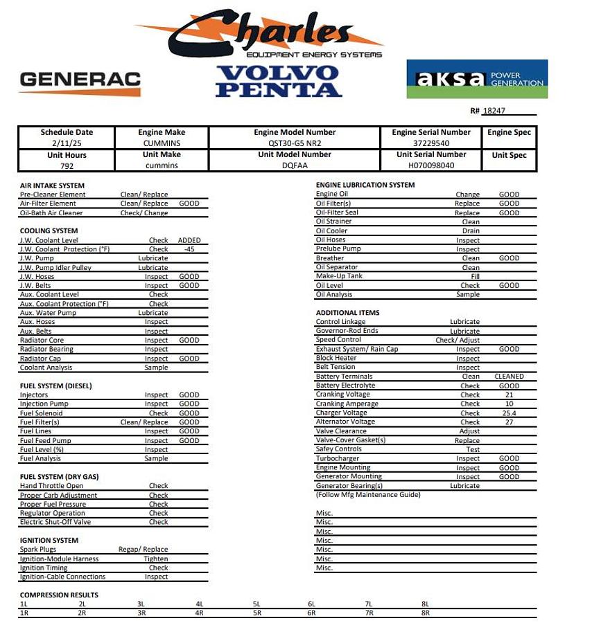 Used 2007 Used Cummins DQFAA QSK23-G7 NR2 Diesel Generator, 792 Hrs, EPA Tier